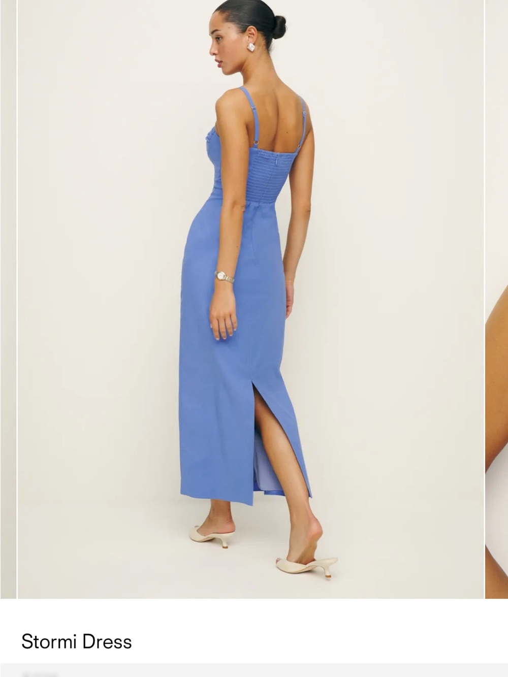 Reformation Periwinkle Blue Fitted Bustier Maxi Dress - Picture 3 of 4